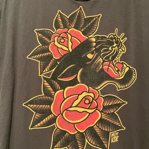Vintage MYKE t-shirt. Gray. Ed Hardy styling. - Picture 2 of 3